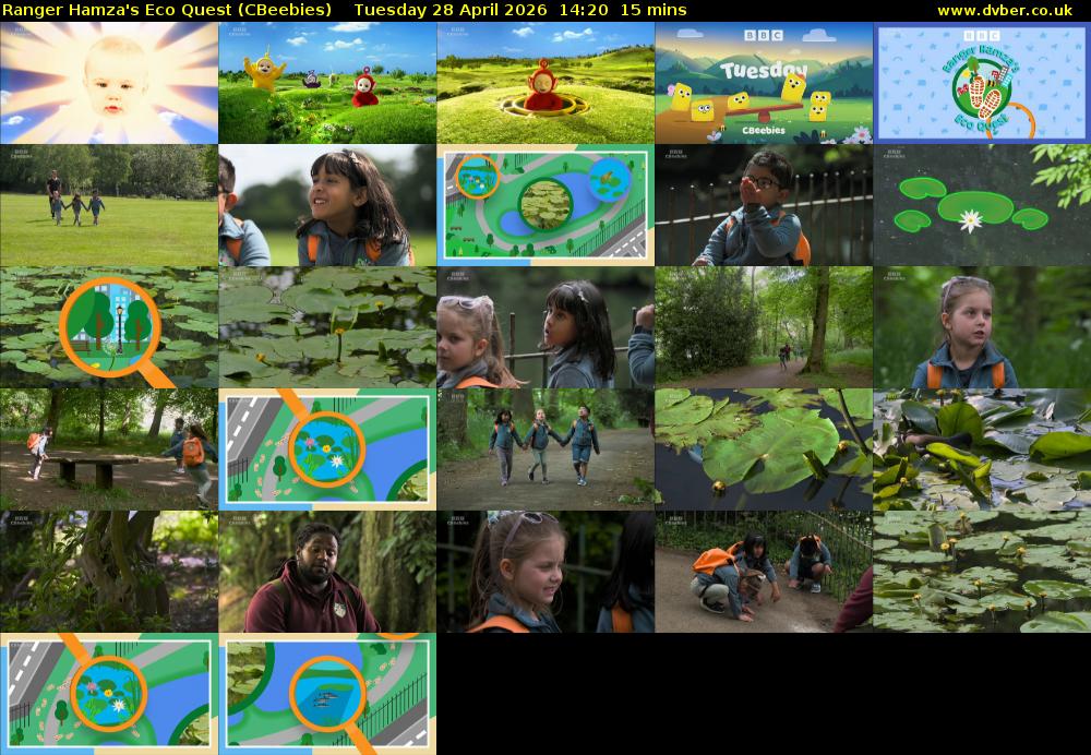 Ranger Hamza's Eco Quest (CBeebies) Tuesday 28 April 2026 14:20 - 14:35