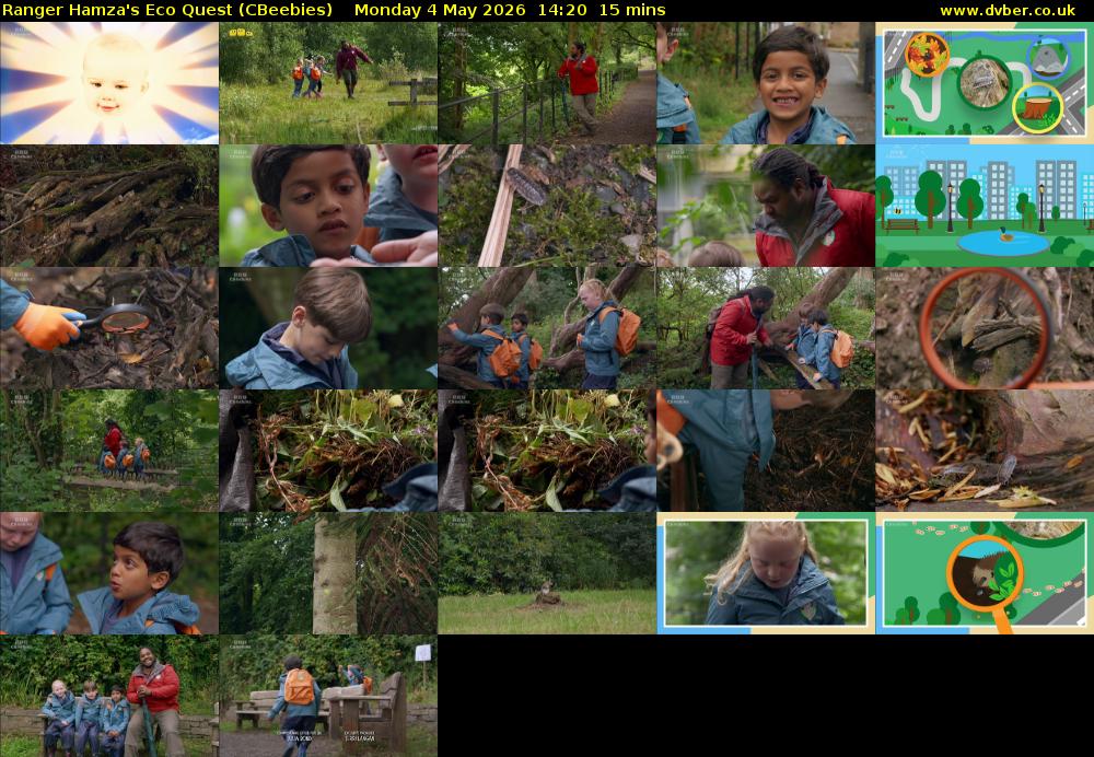 Ranger Hamza's Eco Quest (CBeebies) Monday 4 May 2026 14:20 - 14:35