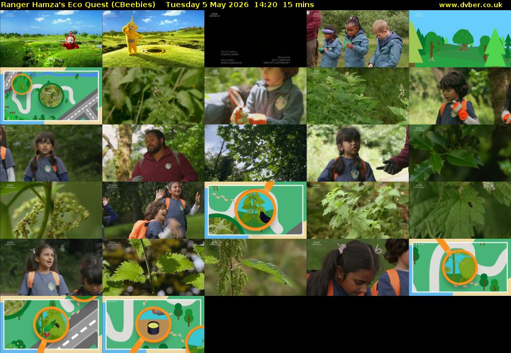 Ranger Hamza's Eco Quest (CBeebies) Tuesday 5 May 2026 14:20 - 14:35