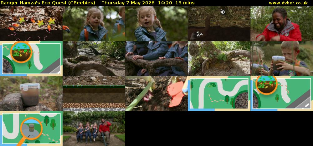 Ranger Hamza's Eco Quest (CBeebies) Thursday 7 May 2026 14:20 - 14:35