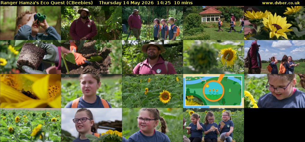 Ranger Hamza's Eco Quest (CBeebies) Thursday 14 May 2026 14:25 - 14:35