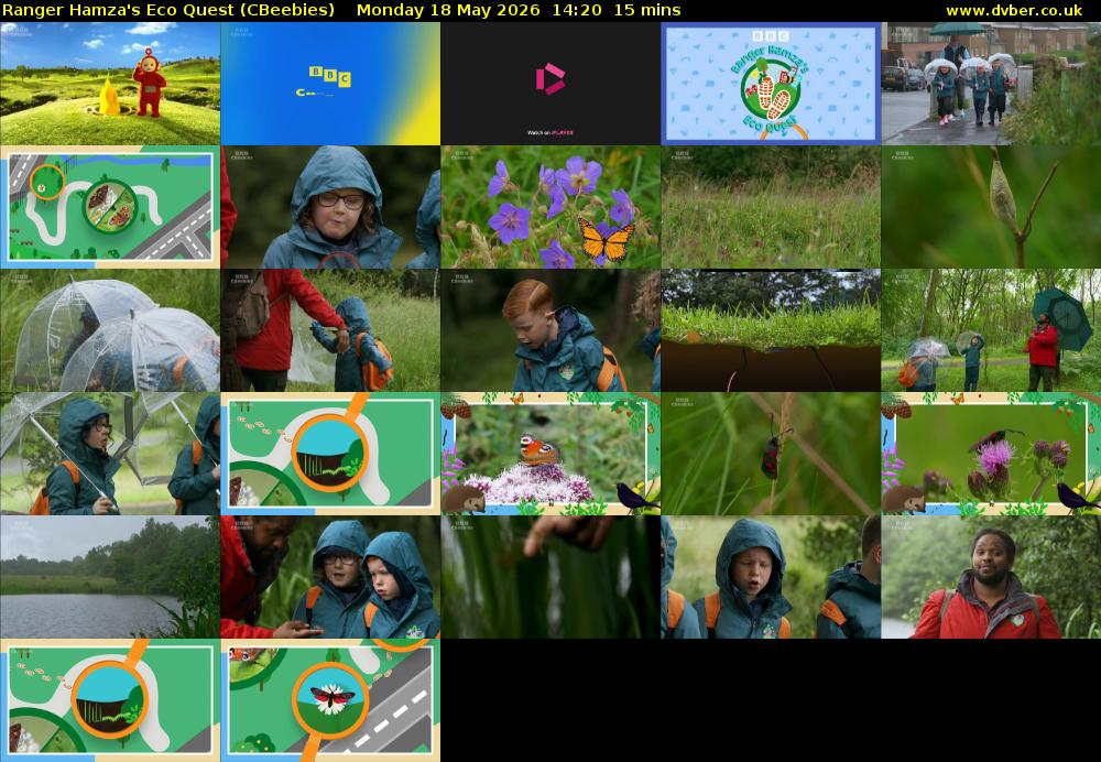 Ranger Hamza's Eco Quest (CBeebies) Monday 18 May 2026 14:20 - 14:35