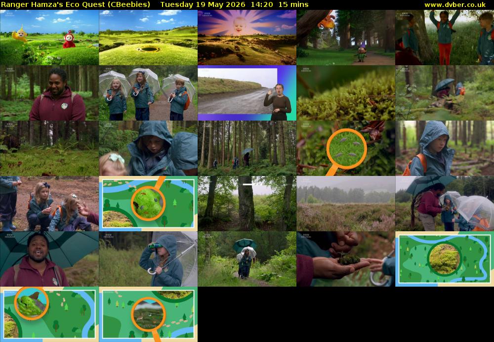 Ranger Hamza's Eco Quest (CBeebies) Tuesday 19 May 2026 14:20 - 14:35
