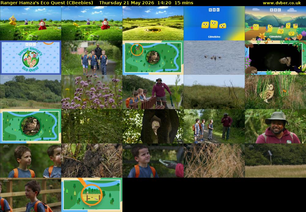 Ranger Hamza's Eco Quest (CBeebies) Thursday 21 May 2026 14:20 - 14:35