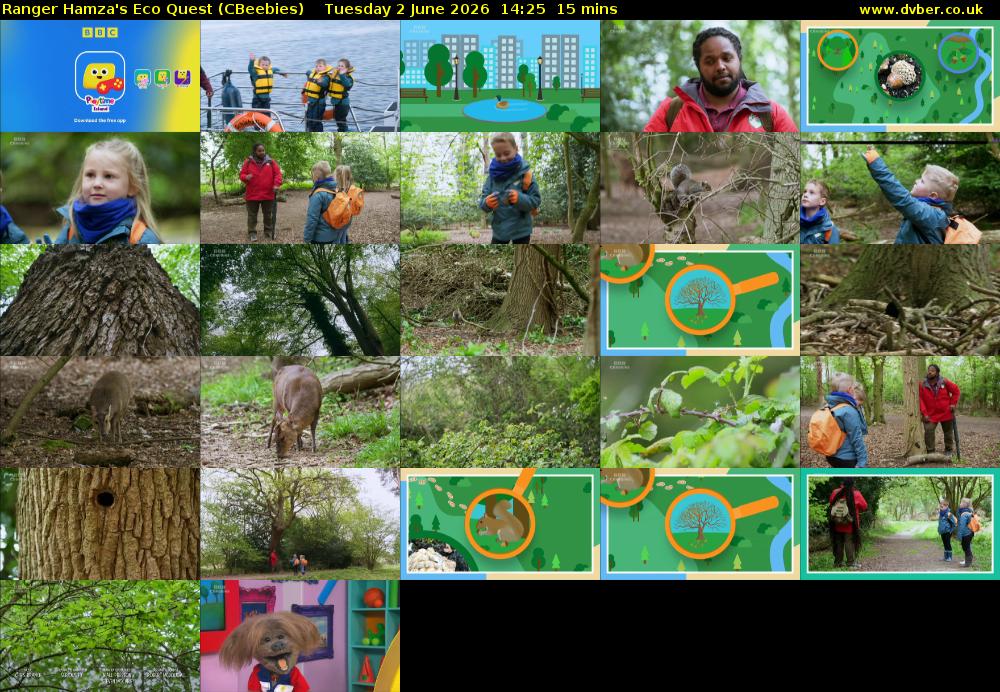 Ranger Hamza's Eco Quest (CBeebies) Tuesday 2 June 2026 14:25 - 14:40