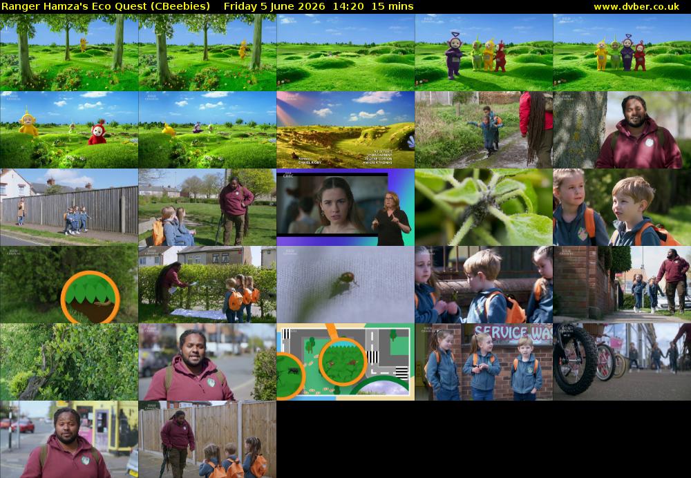Ranger Hamza's Eco Quest (CBeebies) Friday 5 June 2026 14:20 - 14:35