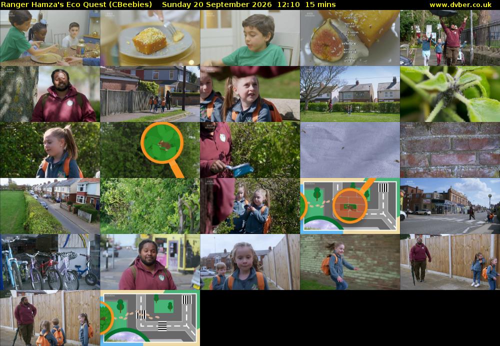 Ranger Hamza's Eco Quest (CBeebies) Sunday 20 September 2026 12:10 - 12:25