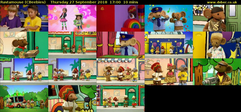 Rastamouse (CBeebies) Thursday 27 September 2018 17:00 - 17:10