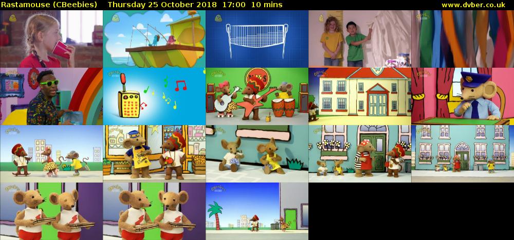 Rastamouse (CBeebies) Thursday 25 October 2018 17:00 - 17:10