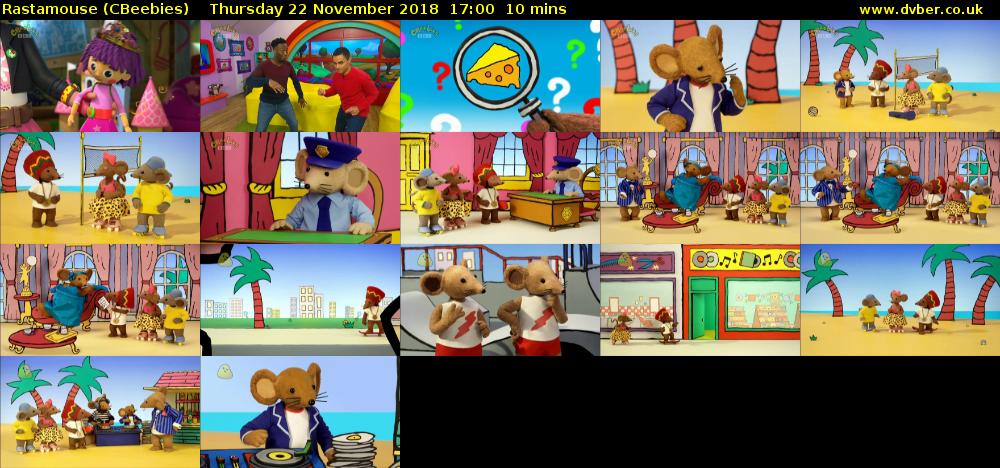 Rastamouse (CBeebies) Thursday 22 November 2018 17:00 - 17:10