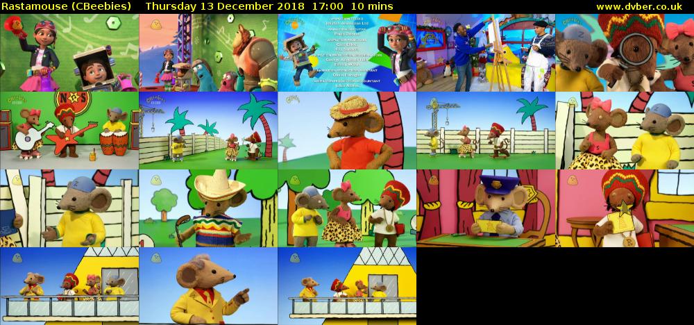 Rastamouse (CBeebies) Thursday 13 December 2018 17:00 - 17:10