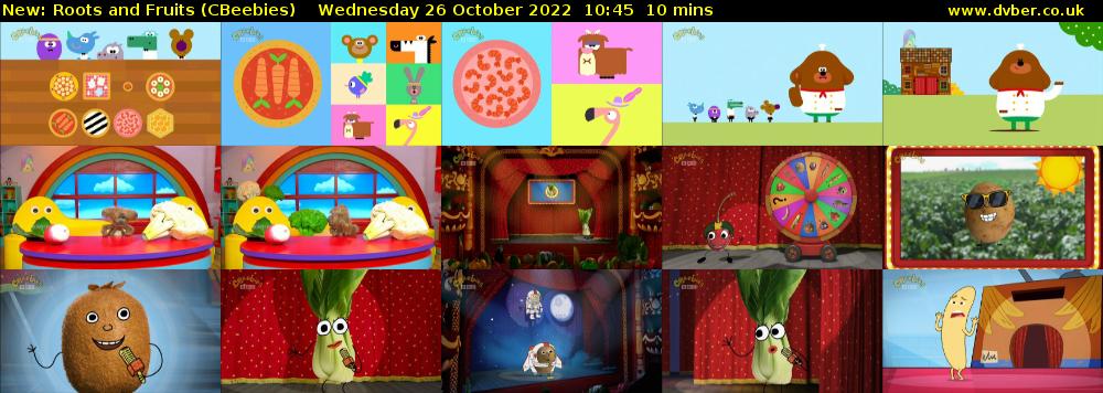 Roots and Fruits (CBeebies) Wednesday 26 October 2022 10:45 - 10:55