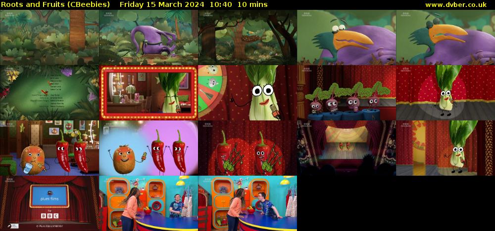 Roots and Fruits (CBeebies) Friday 15 March 2024 10:40 - 10:50