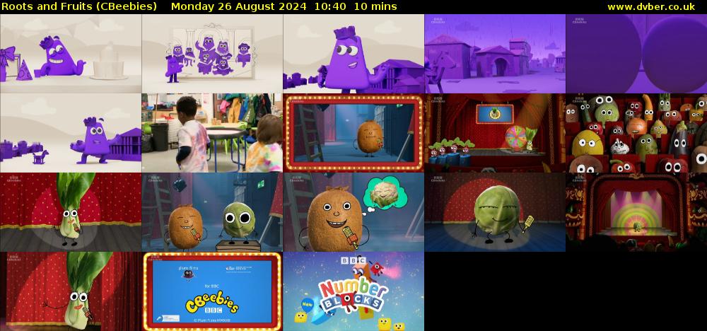 Roots and Fruits (CBeebies) Monday 26 August 2024 10:40 - 10:50