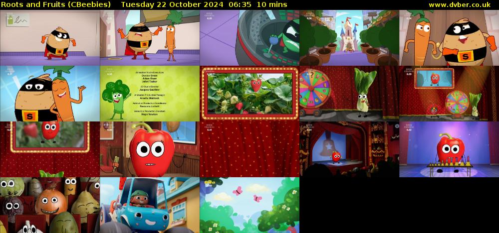 Roots and Fruits (CBeebies) Tuesday 22 October 2024 06:35 - 06:45