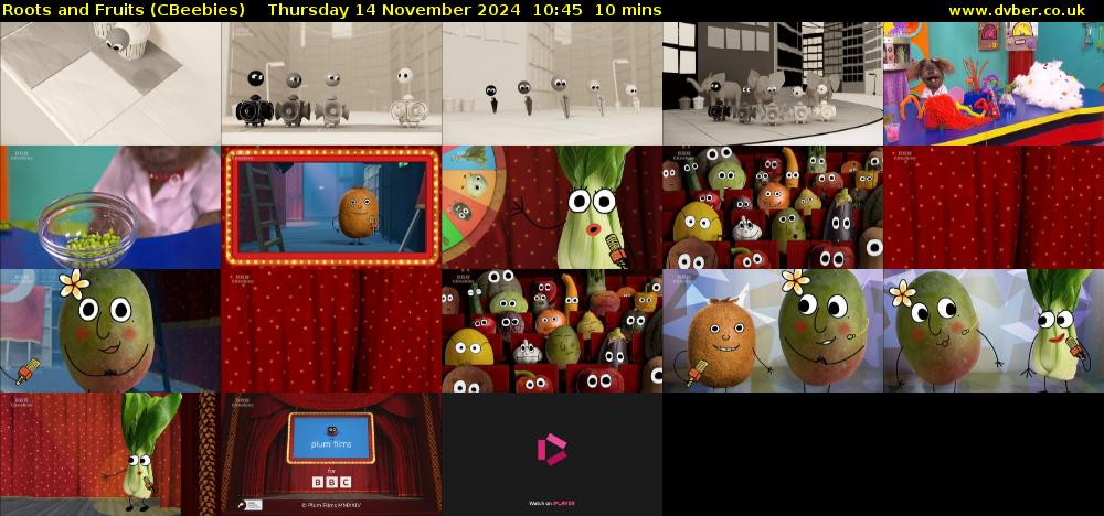 Roots and Fruits (CBeebies) Thursday 14 November 2024 10:45 - 10:55