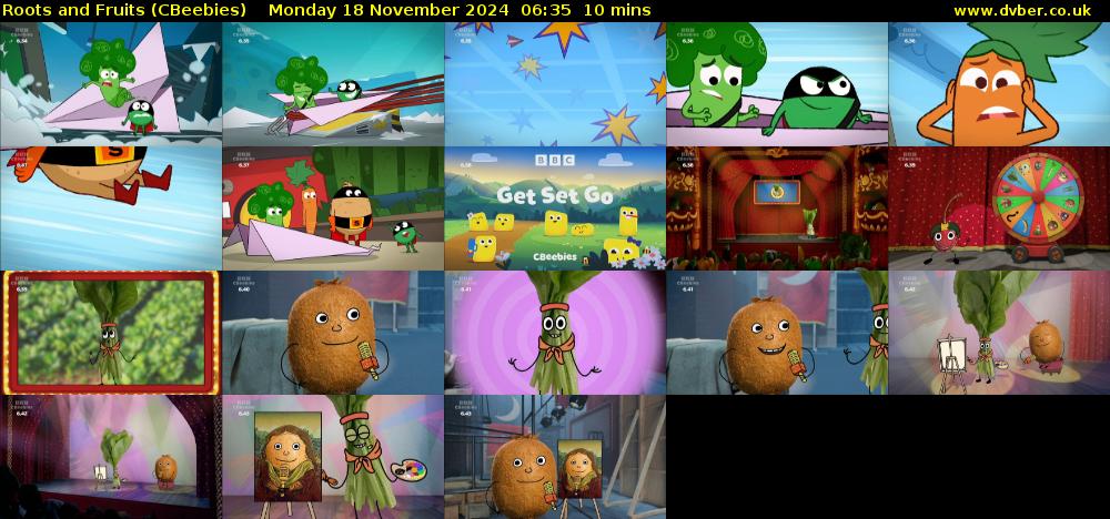 Roots and Fruits (CBeebies) Monday 18 November 2024 06:35 - 06:45