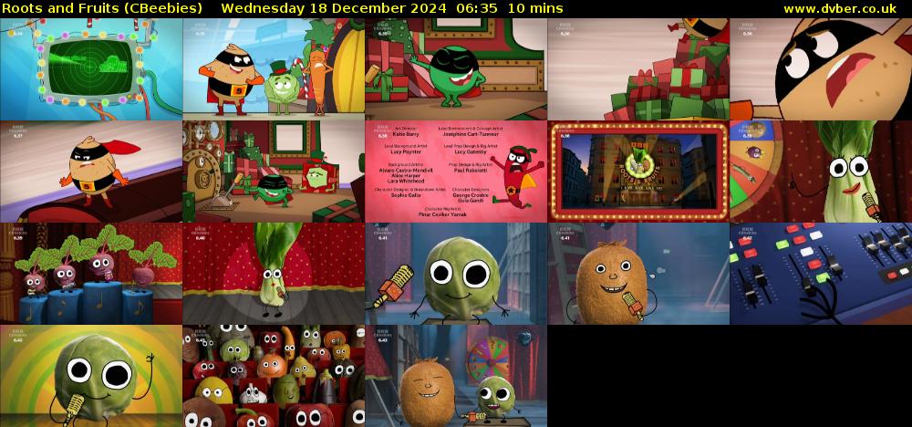 Roots and Fruits (CBeebies) Wednesday 18 December 2024 06:35 - 06:45