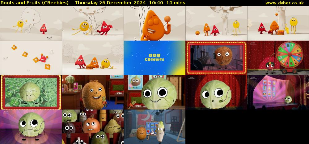 Roots and Fruits (CBeebies) Thursday 26 December 2024 10:40 - 10:50