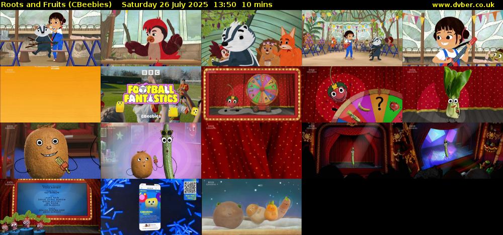 Roots and Fruits (CBeebies) Saturday 26 July 2025 13:50 - 14:00