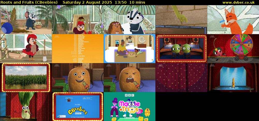 Roots and Fruits (CBeebies) Saturday 2 August 2025 13:50 - 14:00