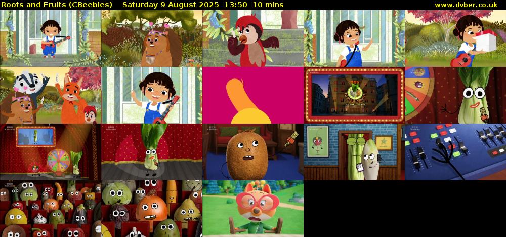 Roots and Fruits (CBeebies) Saturday 9 August 2025 13:50 - 14:00