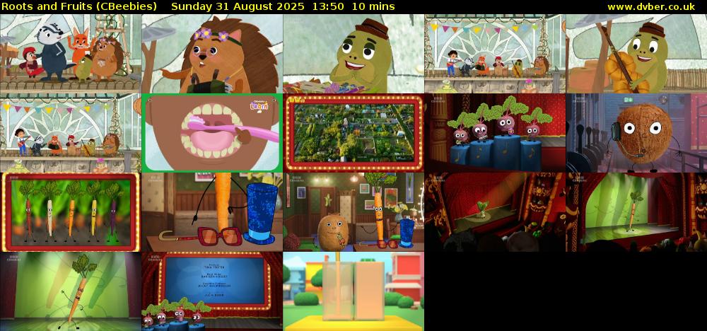Roots and Fruits (CBeebies) Sunday 31 August 2025 13:50 - 14:00