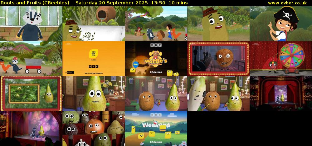 Roots and Fruits (CBeebies) Saturday 20 September 2025 13:50 - 14:00