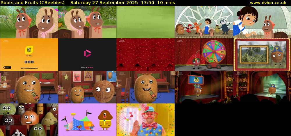 Roots and Fruits (CBeebies) Saturday 27 September 2025 13:50 - 14:00