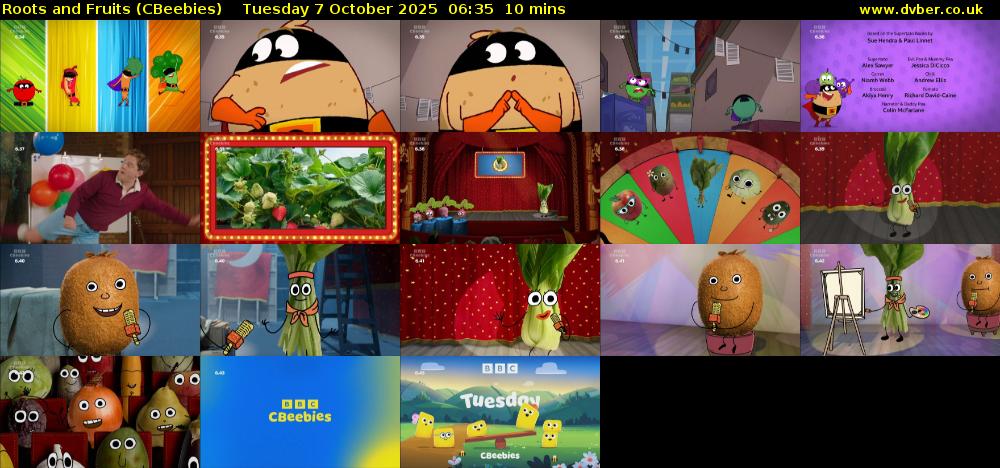 Roots and Fruits (CBeebies) Tuesday 7 October 2025 06:35 - 06:45
