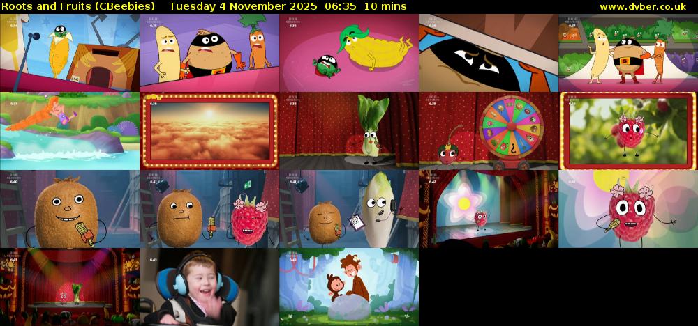 Roots and Fruits (CBeebies) Tuesday 4 November 2025 06:35 - 06:45
