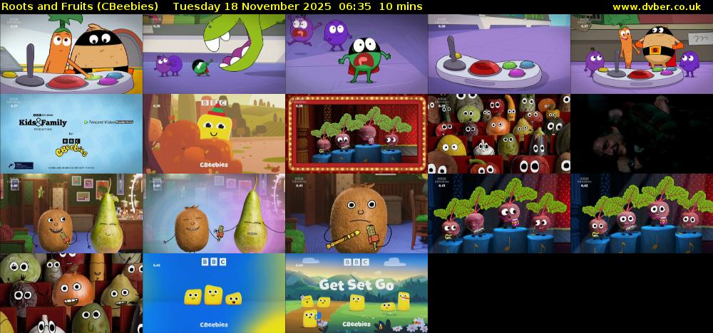 Roots and Fruits (CBeebies) Tuesday 18 November 2025 06:35 - 06:45