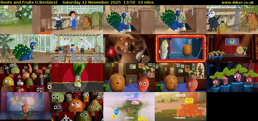 Roots and Fruits (CBeebies) Saturday 22 November 2025 13:50 - 14:00