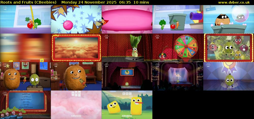 Roots and Fruits (CBeebies) Monday 24 November 2025 06:35 - 06:45