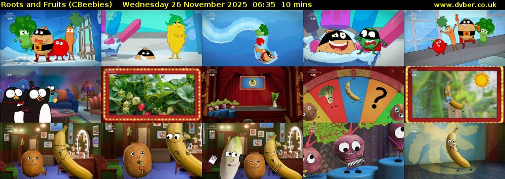 Roots and Fruits (CBeebies) Wednesday 26 November 2025 06:35 - 06:45