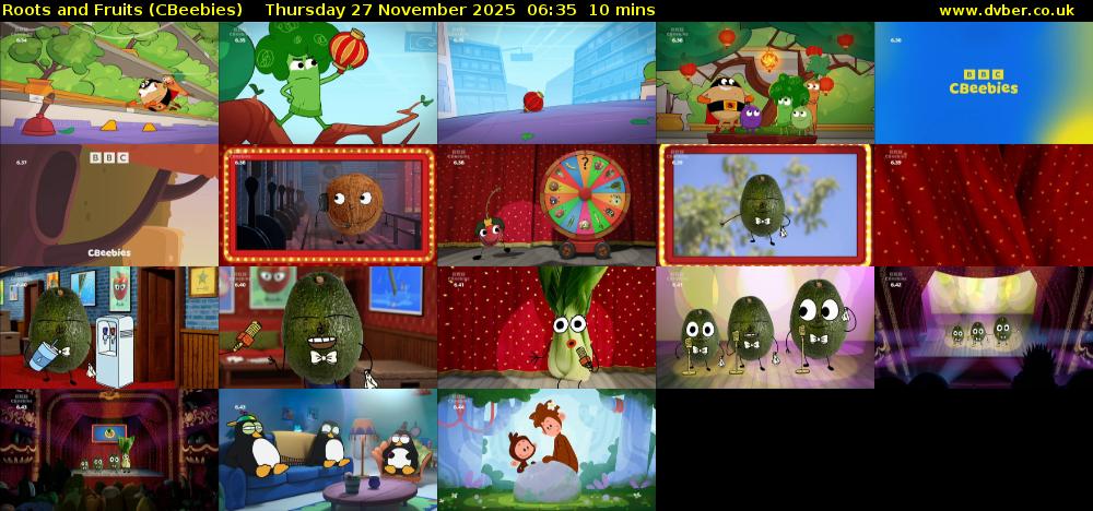 Roots and Fruits (CBeebies) Thursday 27 November 2025 06:35 - 06:45