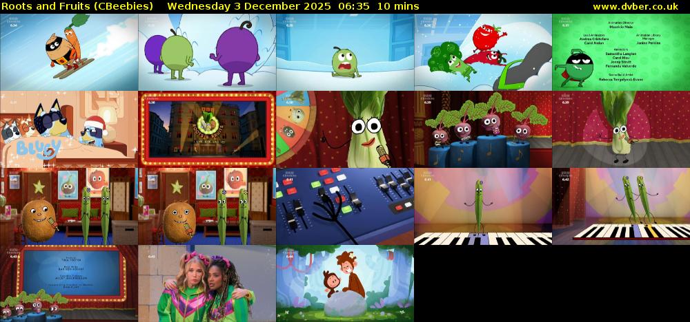Roots and Fruits (CBeebies) Wednesday 3 December 2025 06:35 - 06:45