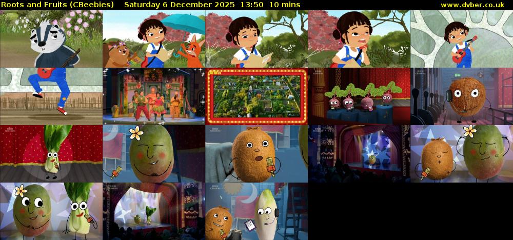 Roots and Fruits (CBeebies) Saturday 6 December 2025 13:50 - 14:00