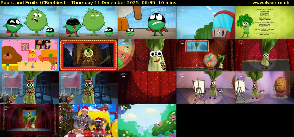 Roots and Fruits (CBeebies) Thursday 11 December 2025 06:35 - 06:45