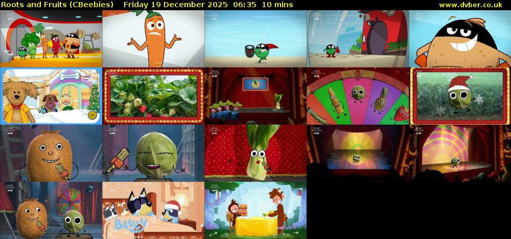 Roots and Fruits (CBeebies) Friday 19 December 2025 06:35 - 06:45
