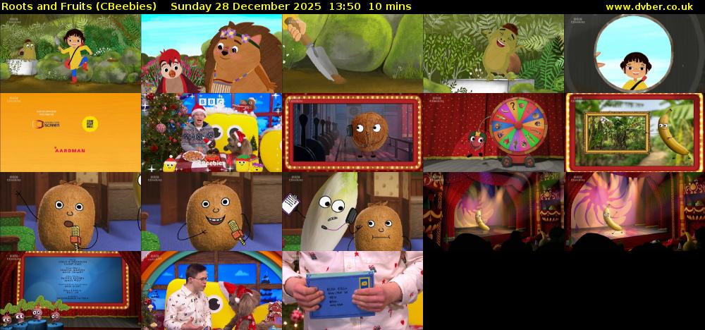 Roots and Fruits (CBeebies) Sunday 28 December 2025 13:50 - 14:00
