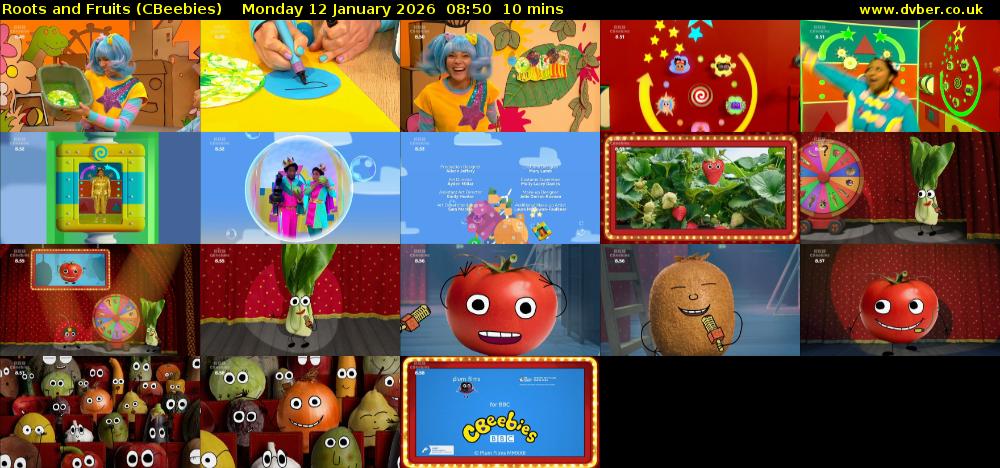 Roots and Fruits (CBeebies) Monday 12 January 2026 08:50 - 09:00