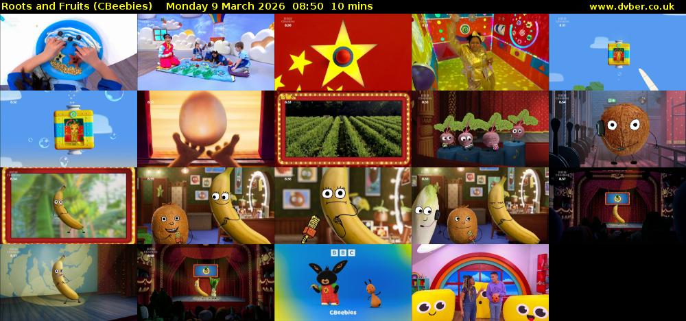 Roots and Fruits (CBeebies) Monday 9 March 2026 08:50 - 09:00