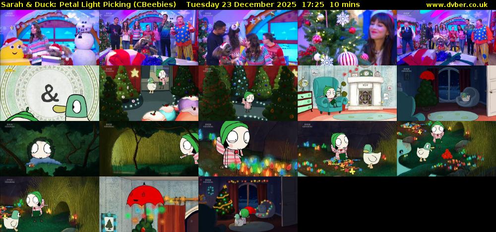 Sarah & Duck: Petal Light Picking (CBeebies) Tuesday 23 December 2025 17:25 - 17:35