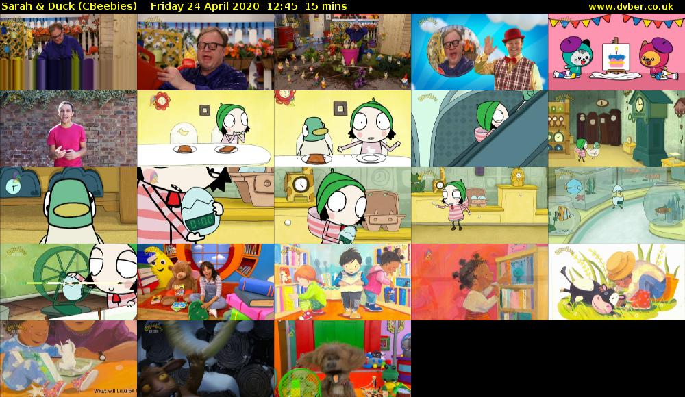 Sarah & Duck (CBeebies) Friday 24 April 2020 12:45 - 13:00