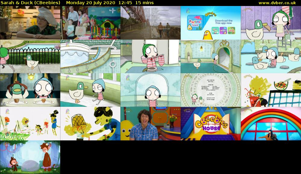 Sarah & Duck (CBeebies) Monday 20 July 2020 12:45 - 13:00