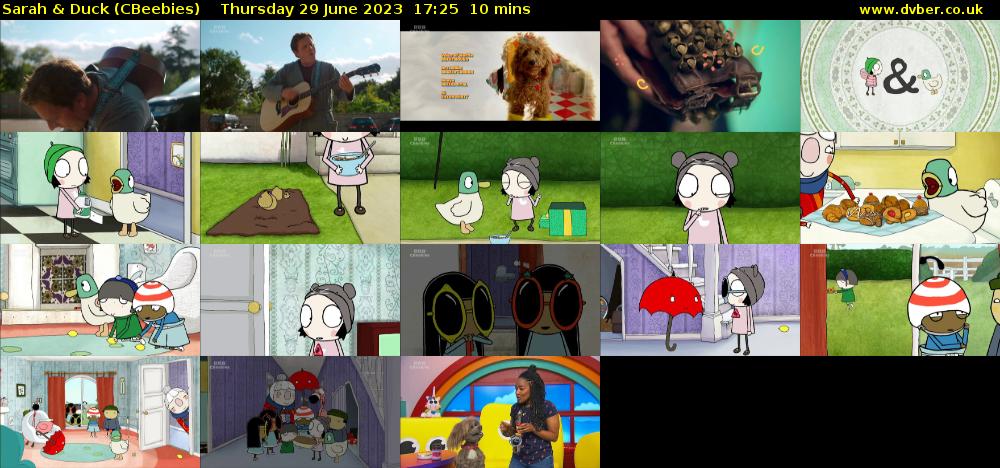 Sarah & Duck (CBeebies) Thursday 29 June 2023 17:25 - 17:35