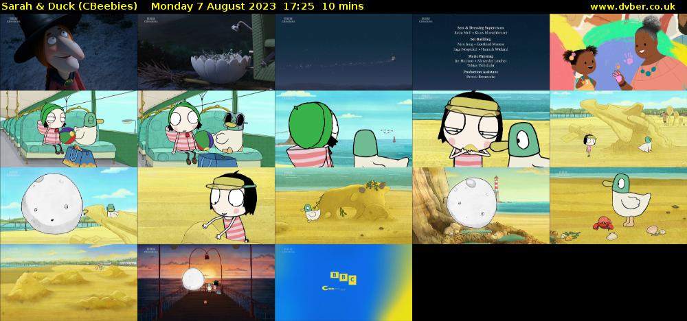 Sarah & Duck (CBeebies) Monday 7 August 2023 17:25 - 17:35