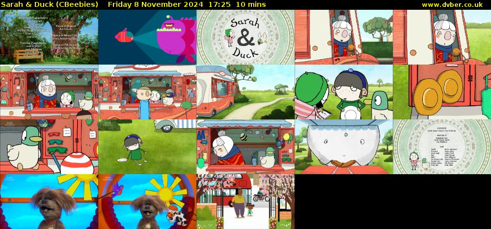 Sarah & Duck (CBeebies) Friday 8 November 2024 17:25 - 17:35
