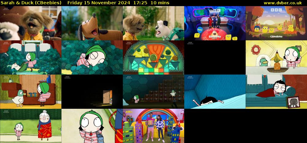 Sarah & Duck (CBeebies) Friday 15 November 2024 17:25 - 17:35